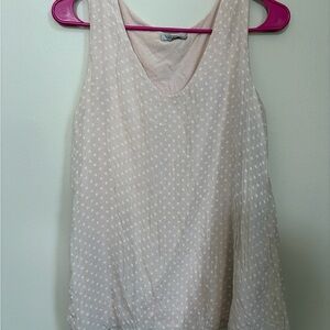 Soft Blush Polka Dot V-Neck Tank Top
